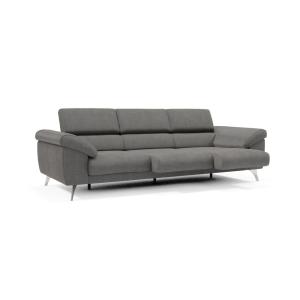 Canapé avec accoudoirs coffre 265 cm en tissu anthracite