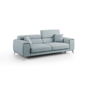 Canapé avec assises coulissantes en tissu 185 cm bleu paste…