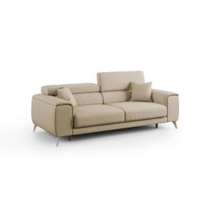 Canapé avec assises coulissantes en tissu 185 cm camel