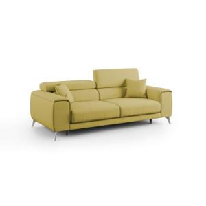 Canapé avec assises coulissantes en tissu 185 cm jaune
