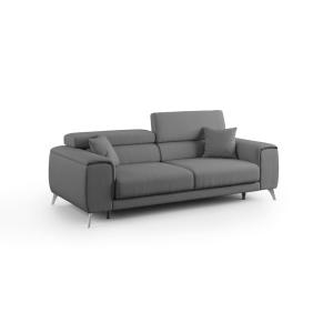 Canapé avec assises coulissantes en tissu 215 cm anthracite