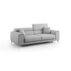 Canapé avec assises coulissantes en tissu 215 cm gris