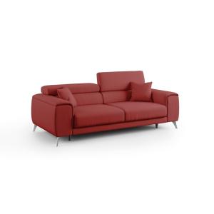 Canapé avec assises coulissantes en tissu 215 cm rouge