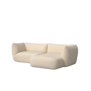 Canapé avec chaise longue à droite beige 243 x 148 cm