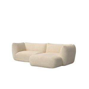 Canapé avec chaise longue à droite beige bouclé 243 x 148 c…