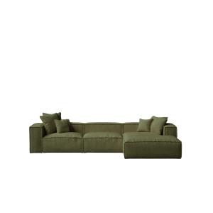 Canapé avec chaise longue à droite bouclé vert 367 x 190 cm…