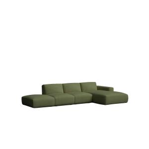 Canapé avec chaise longue à droite bouclé vert 399 x 195 cm…