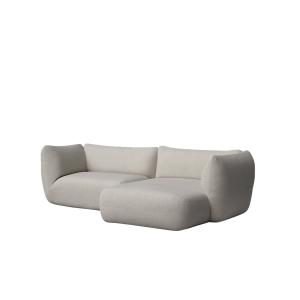 Canapé avec chaise longue à droite gris 243 x 148 cm