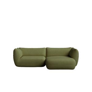 Canapé avec chaise longue à droite vert 263 x 148 cm