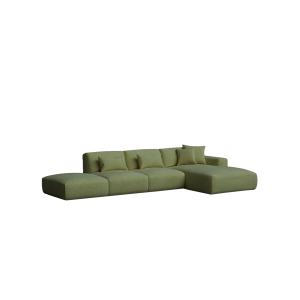 Canapé avec chaise longue à droite vert 399 x 195 cm