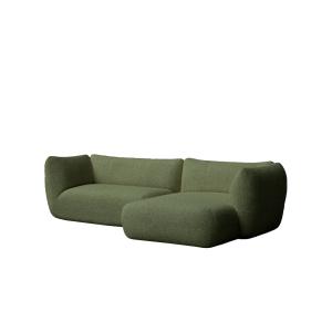 Canapé avec chaise longue à droite vert bouclé 263 x 148 cm…