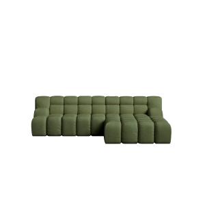 Canapé avec chaise longue à droite vert bouclé