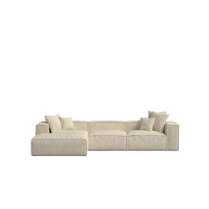 Canapé avec chaise longue à gauche bouclé beige 367 x 190 c…