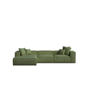 Canapé avec chaise longue à gauche vert 367 x 190 cm