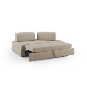 Canapé avec pouf amovible 160 cm beige