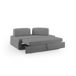 Canapé avec pouf amovible 160 cm gris