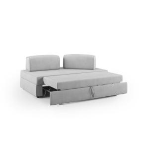 Canapé avec pouf amovible 160 cm gris clair