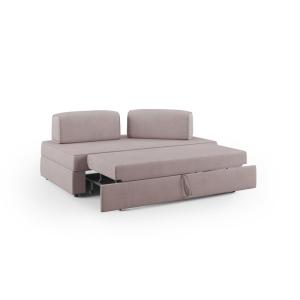 Canapé avec pouf amovible 160 cm rose