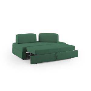 Canapé avec pouf amovible 160 cm vert