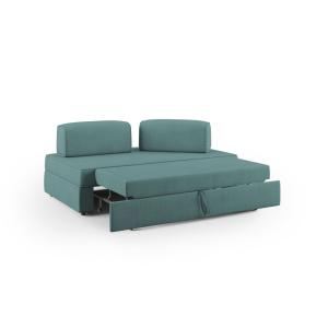 Canapé avec pouf amovible 160 cm vert pétrole
