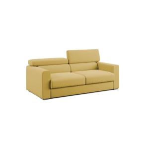 Canapé avec pouf amovible 188 cm jaune