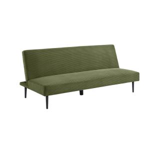 Canapé banquette convertible 3 places velours côtelé kaki
