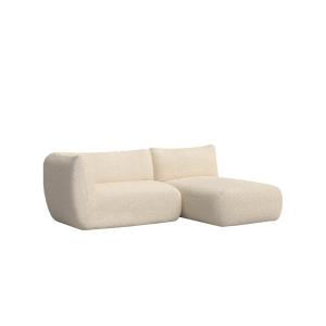 Canapé bouclé beige avec chaise longue à droite 230 x 148 c…