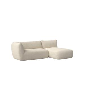 Canapé bouclé beige avec chaise longue à droite 250 x 148 c…