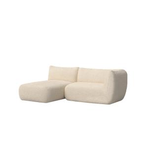 Canapé bouclé beige avec chaise longue à gauche 230 x 148 c…