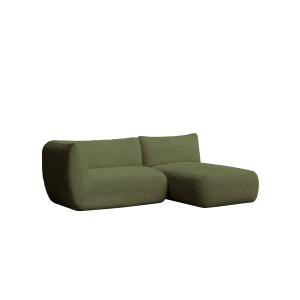 Canapé bouclé vert avec chaise longue à droite 230 x 148 cm…