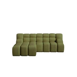 Canapé bouclé vert avec chaise longue à gauche 224 x 192 cm…