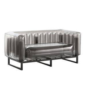 Canapé cadre aluminium assise thermoplastique noir crystal