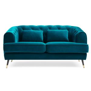 Canapé capitonné 2 places style boudoir glams velours bleu…
