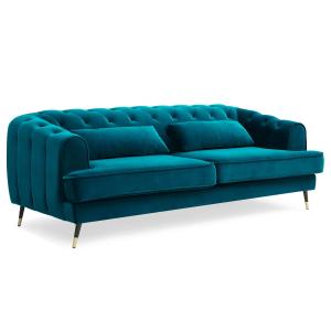 Canapé capitonné 3 places style boudoir glams velours bleu…