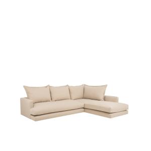 Canapé chaise longue droit beige de 325x210cm