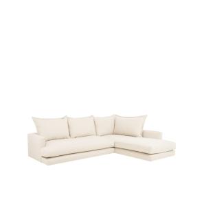 Canapé chaise longue droit blanc cassé de 325x210cm