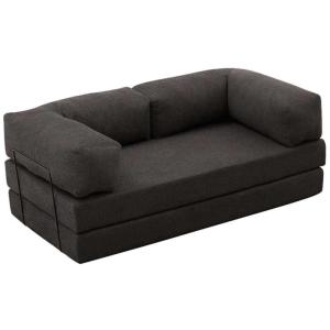 Canapé chauffeuse 3 places en chenille comfort anthracite