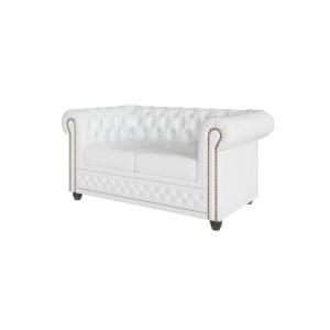 Canapé Chesterfield 2 places avec fonction lit en cuir véga…