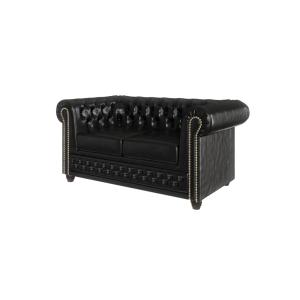 Canapé Chesterfield 2 places avec fonction lit en cuir véga…