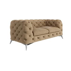 Canapé Chesterfield 2 places en velours avec pieds en métal…