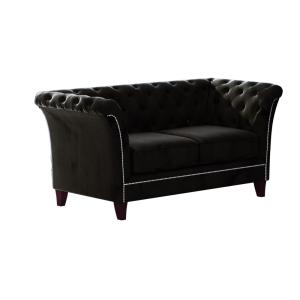 Canapé Chesterfield 2 places en velours, noir
