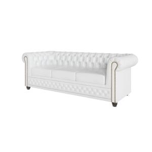 Canapé Chesterfield 3 places avec fonction lit en cuir véga…