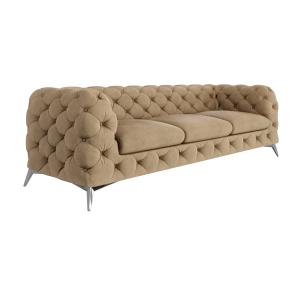 Canapé Chesterfield 3 places en velours avec pieds en métal…