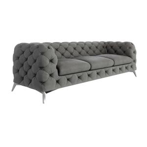 Canapé Chesterfield 3 places en velours avec pieds en métal…
