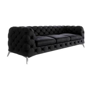 Canapé Chesterfield 3 places en velours avec pieds en métal…