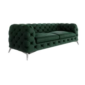 Canapé Chesterfield 3 places en velours avec pieds en métal…