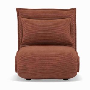 Canapé clic-clac 1 places en velours côtelé terracotta