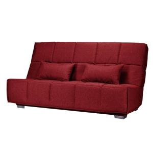 Canapé clic clac 130 x 190 cm en tissu griotte