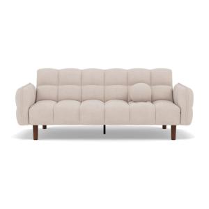 Canapé clic-clac 2 places en tissu texturé beige