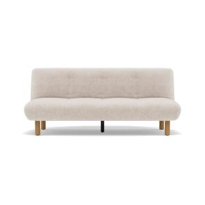 Canapé clic-clac 2 places en velours texturé beige